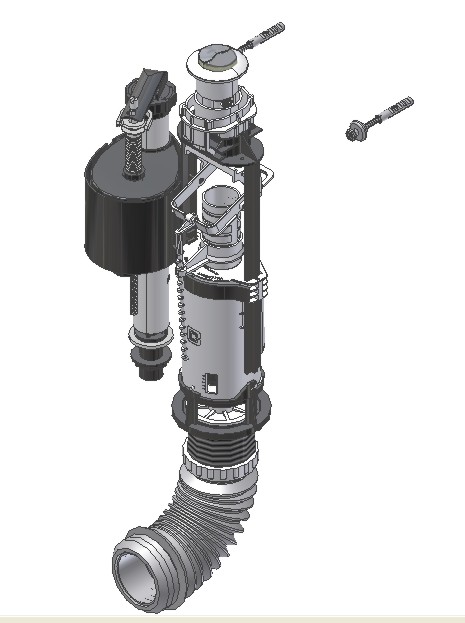 CONJ. ECO DOBLE DESCARGA ACODO ROCA